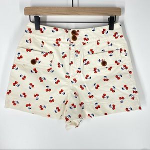 Kate Spade Cherry Toss Shorts in French Cream SZ 2
